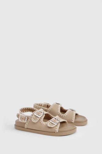 Contrast Stitch Woven Dad Sandals | Taille 41 - boohoo - Modalova