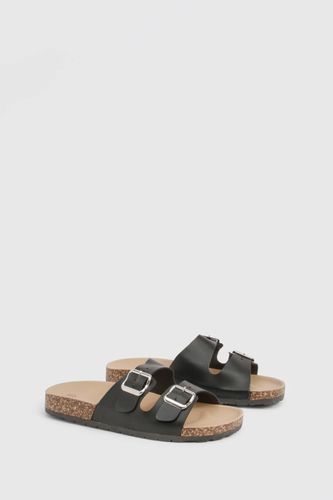 Double Buckle Footbed Slider | Taille 41 - boohoo - Modalova