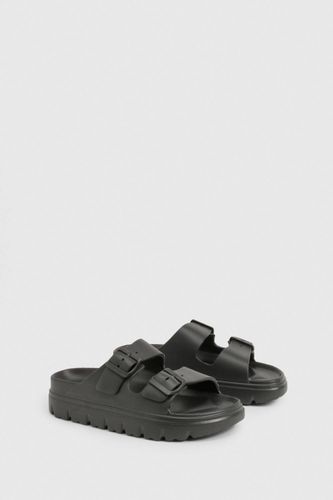 Sandales à double bride à boucle et coupe large | Taille 37 - boohoo - Modalova