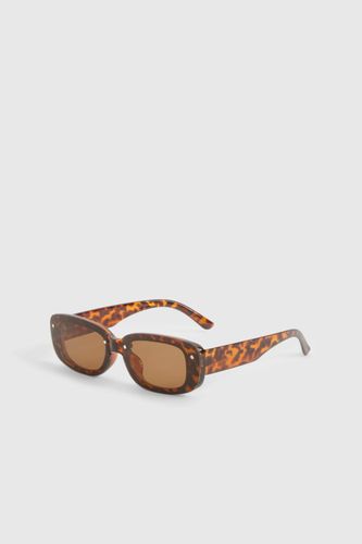 Lunettes de soleil carrées à monture écaille de tortue - boohoo - Modalova