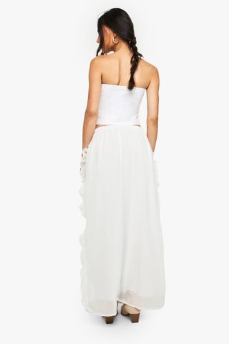 Jupe maxi en mousseline à volants | Taille 44 - boohoo - Modalova