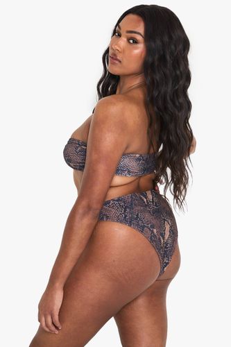 Plus Bas de Bikini à Imprimé synthétique à Taille Haute | Taille 48 - boohoo - Modalova
