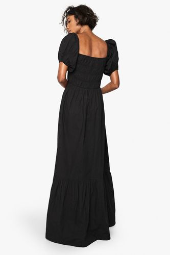 Robe midaxi froncée à manches bouffantes grande taille | Taille 40 - boohoo - Modalova