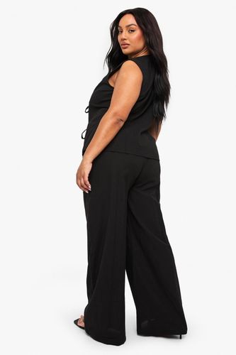 Ensemble Grande Taille Haut Sans Manches À Nœud Frontal Et Pantalon Taille Paperbag | Taille 48 - boohoo - Modalova