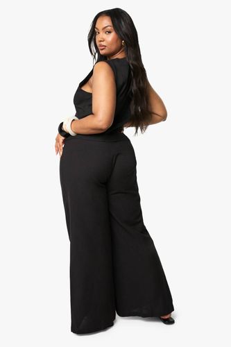 Plus Pantalon ample à jambes larges, taille élastiquée avec cordon de serrage | Taille 48 - boohoo - Modalova
