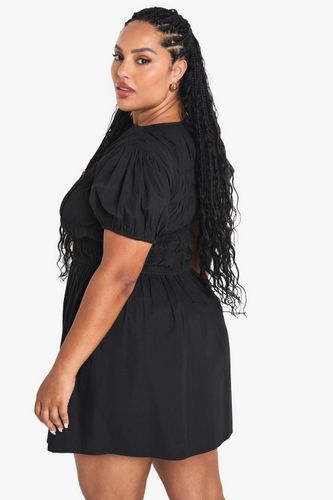 Robe Skater en Coton Shirred Grande Taille | Taille 48 - boohoo - Modalova