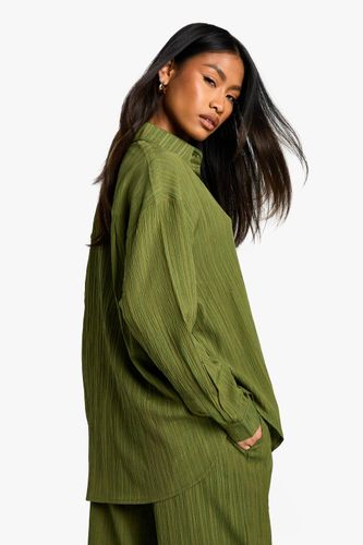 Chemise tissée texturée à effet froissé | Taille 40 - boohoo - Modalova