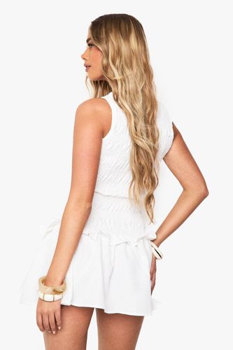 Robe smock shirrée à col racer | Taille 44 - boohoo - Modalova
