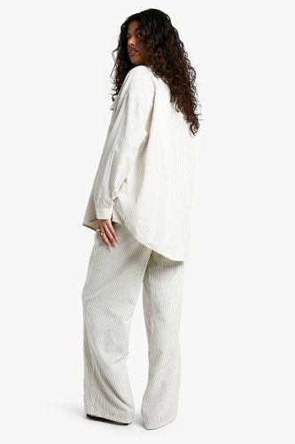 Pantalon Large à Rayures Pêche avec Taille Élastique à Cordon | Taille 44 - boohoo - Modalova