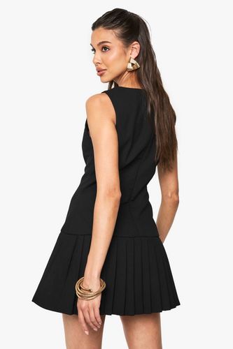 Robe mini plissée à taille basse | Taille 44 - boohoo - Modalova