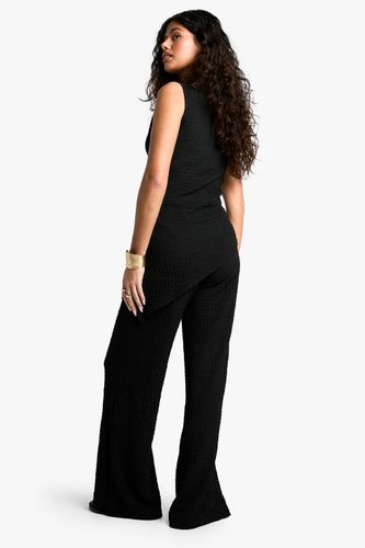 Texturé Ensemble Coordonné Haut Sans Manches à Ourlet Asymétrique et Pantalon | Taille 44 - boohoo - Modalova