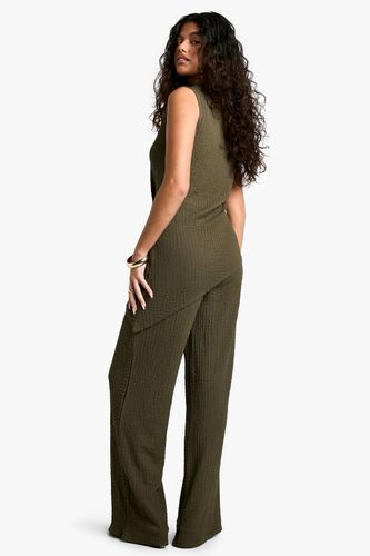 Textured Asym Hem Sleeveless Top & Trouser Co-ord | Taille 38 - boohoo - Modalova