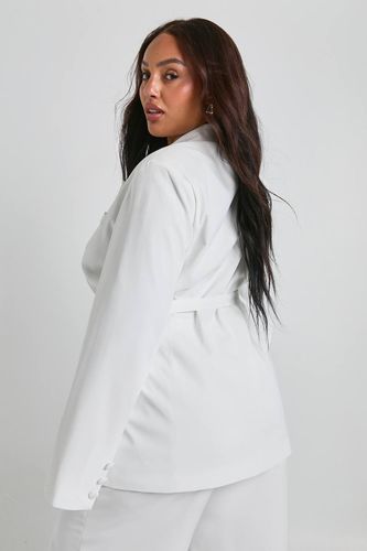 Blazer drapé enveloppant à ceinture nouée | Taille 48 - boohoo - Modalova