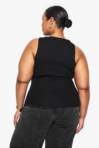 PLUS GILET BOUTONNÉ EN MAILLE TRICOTÉE | Taille 48 - boohoo - Modalova