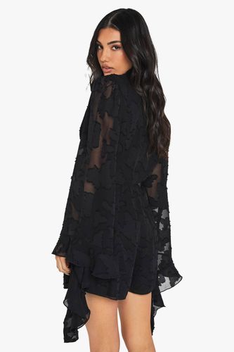 Combinaison florale Burnout à manches larges | Taille 38 - boohoo - Modalova