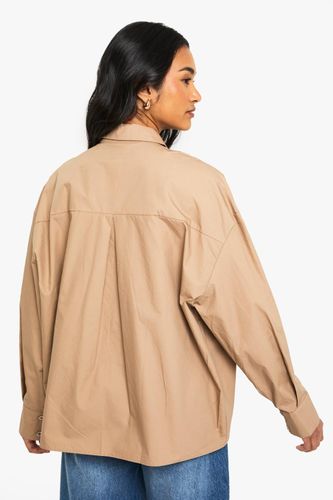 Chemise oversize en popeline de coton | Taille 42 - boohoo - Modalova