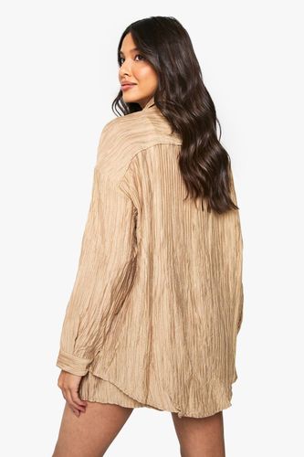 Chemise Oversize Tissée À Effet Froissé | Taille 44 - boohoo - Modalova