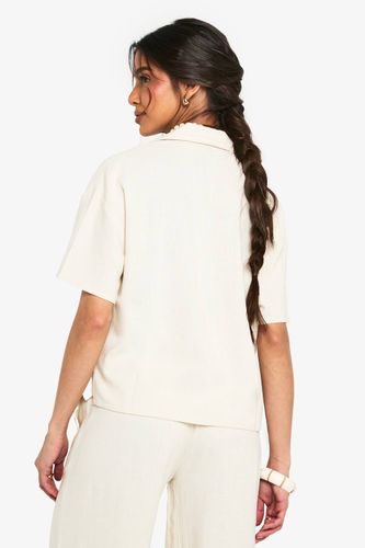 Chemise à manches courtes en lin haut de gamme | Taille 44 - boohoo - Modalova