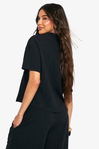 Chemise en lin premium à manches courtes | Taille 44 - boohoo - Modalova