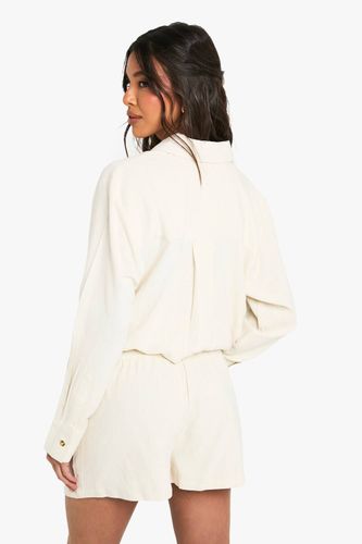 Shorts en lin de qualité supérieure | Taille 44 - boohoo - Modalova