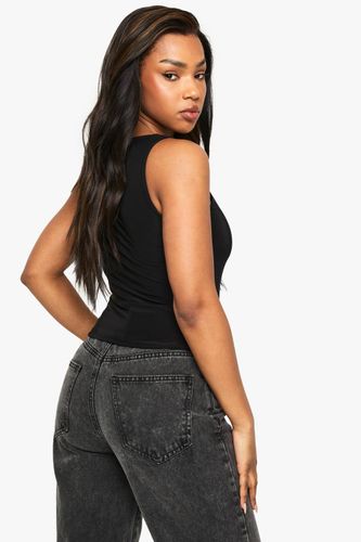 Débardeur à double couche Slinky à encolure carrée | Taille 42 - boohoo - Modalova