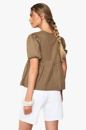 Top smock en popeline de coton à nouer à l'avant | Taille 40 - boohoo - Modalova