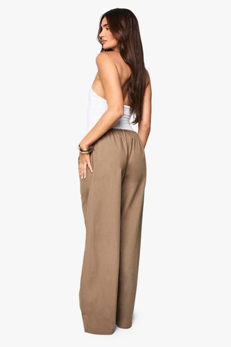 Pantalons larges en popeline de coton | Taille 44 - boohoo - Modalova