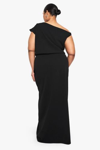 ROBE MAXI ASYMÉTRIQUE FRONCÉE EN GRANDE TAILLE | Taille 48 - boohoo - Modalova