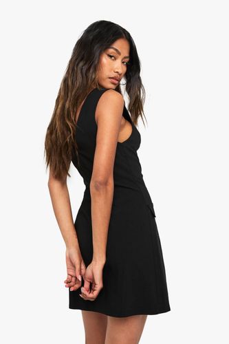 Bengaline Plunge Shift Mini Dress | Taille 46 - boohoo - Modalova