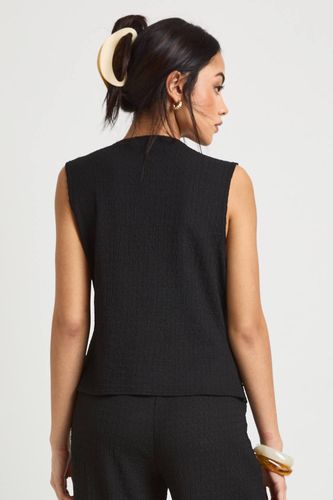 Haut Sans Manches Texturé À Boutonnage Apparent | Taille 44 - boohoo - Modalova