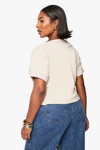 PLUS ROUCHED ASYMETRIC TOP | Taille 48 - boohoo - Modalova