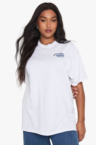PLUS LENTS DIMANCHES T-SHIRT SURDIMENSIONNÉ | Taille 48 - boohoo - Modalova