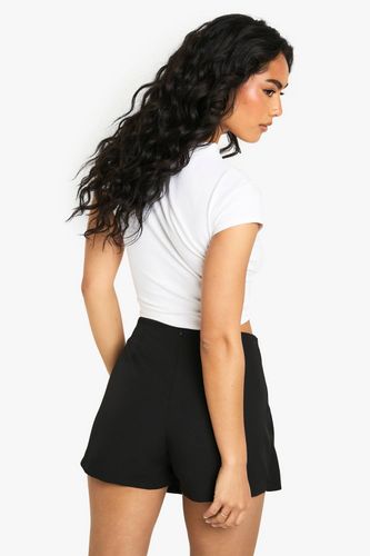 Woven Button Wrap Skort | Taille 44 - boohoo - Modalova