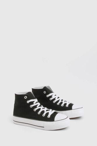 High Top Platform Lace Up Trainers | Taille 41 - boohoo - Modalova