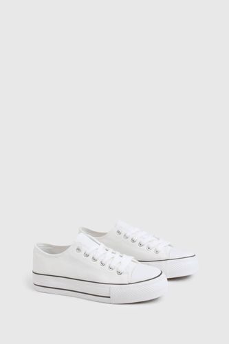 Low Top Platform Lace Up Trainers | Taille 41 - boohoo - Modalova