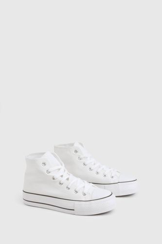 Baskets montantes à plateforme à lacets | Taille 41 - boohoo - Modalova