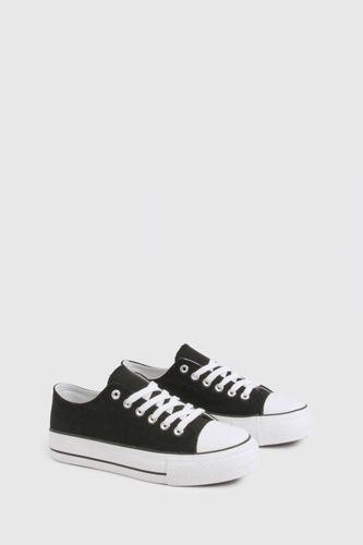 Baskets basses à plateforme à lacets | Taille 41 - boohoo - Modalova