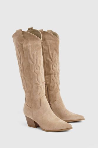 Bottes Western brodées jusqu'aux genoux | Taille 36 - boohoo - Modalova