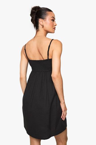 Robe mini à la coupe tall, effet lin, style camisole swing | Taille 46 - boohoo - Modalova