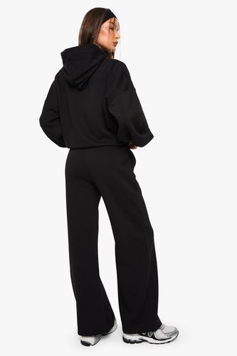 Jogger à jambes larges avec détails pintuck et ceinture profonde | Taille Medium - boohoo - Modalova