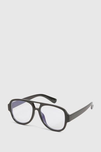 Lunettes de lumière bleue rétro oversize aviator - boohoo - Modalova