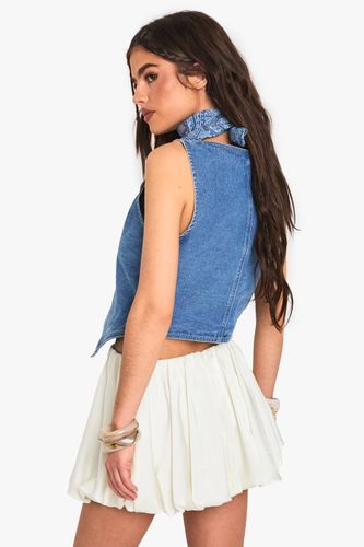 Jupe Mini en Satin Puffball | Taille 44 - boohoo - Modalova