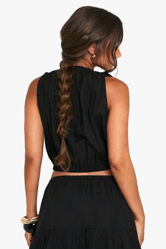 Top sans manches en lin Puffball | Taille 44 - boohoo - Modalova