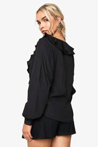 Chemisier À Volants Et Découpes Ajourées | Taille 40 - boohoo - Modalova