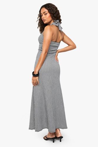 Robe midaxi en vichy texturée | Taille 46 - boohoo - Modalova