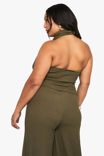 Haut de corps grande taille à col cascade et ruche | Taille 48 - boohoo - Modalova