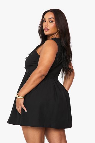 Robe de grande taille en lin à nouer sur le devant | Taille 54 - boohoo - Modalova