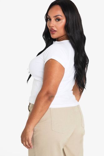 Haut Court Côtelé À Manches Courtes Avec Boutonnage | Taille 44 - boohoo - Modalova