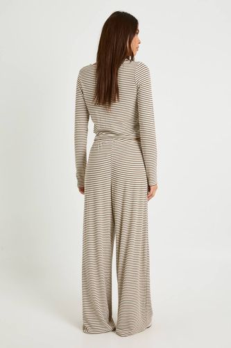 Pantalon Large À Taille Mi-haute Rayé | Taille 44 - boohoo - Modalova