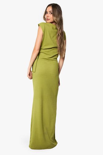 Robe maxi de maternité en côtes avec détail de nœud | Taille 46 - boohoo - Modalova